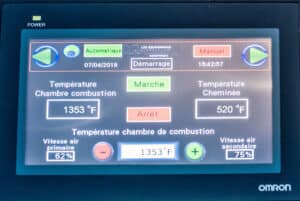 écran de l'optiflam qui est une option que l'on peut mettre sur l'évaporateur au bois Fusion X2