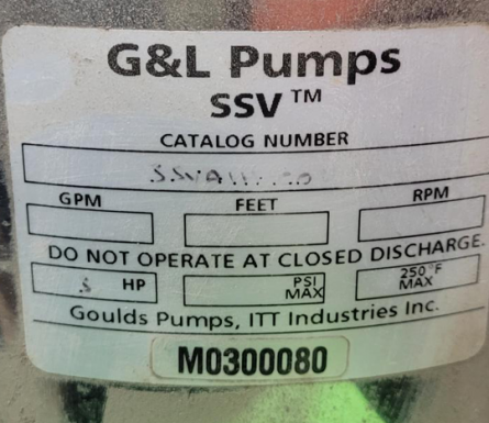 Pompe de refoulement Goulds SSV 3 HP